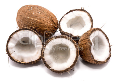 Fresh coconut isolated on white