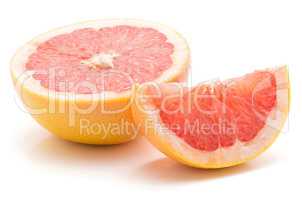 Red grapefruit isolated on white