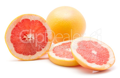 Red grapefruit isolated on white