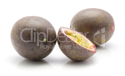 Fresh passion fruit isolated on white