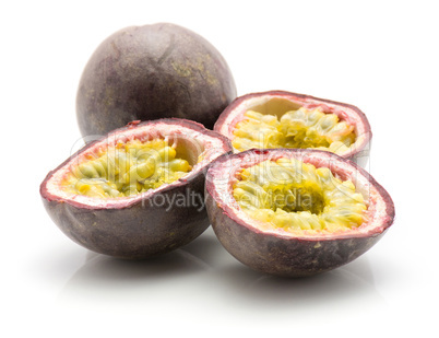 Fresh passion fruit isolated on white