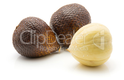 Fresh raw salak isolated on white