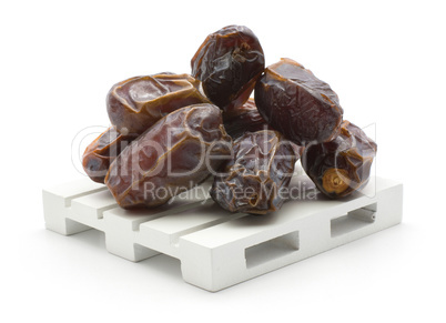 Dried date fruit isolated on white