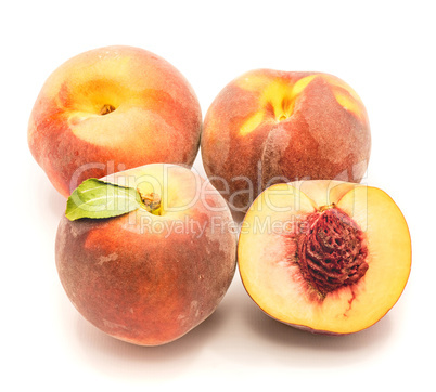 Fresh peach isolated on white