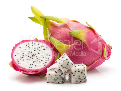 Fresh raw pitahaya isolated on white