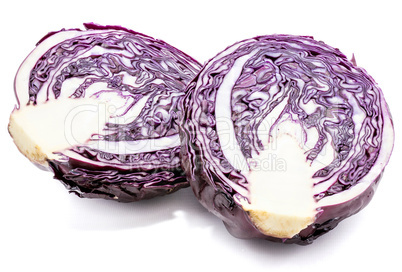 Fresh red cabbage isolated on white