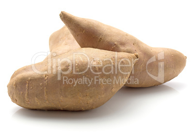 Fresh raw sweet potato isolated on white