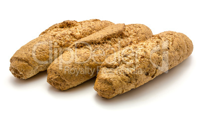 Wheat bran bread isolated on white