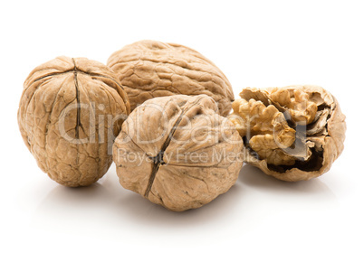 Raw walnut isolated on white