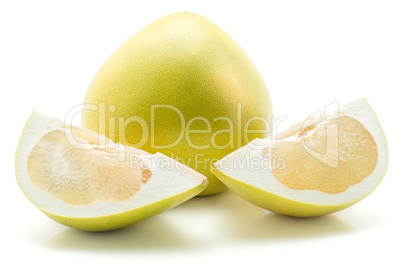 Fresh raw pamelo isolated on white