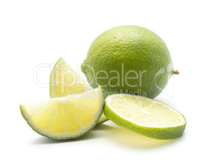 Fresh isolated lime on white