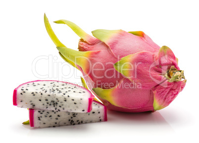 Fresh raw pitahaya isolated on white