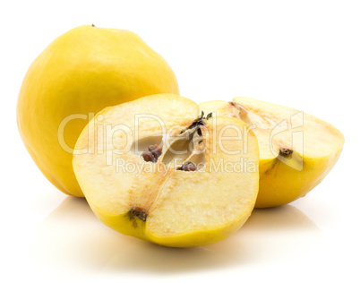 Fresh raw quince isolated on white