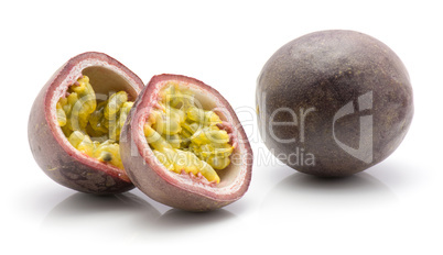 Fresh passion fruit isolated on white