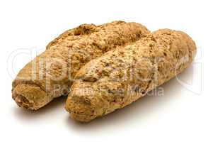 Wheat bran bread isolated on white