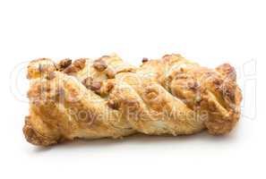 Sweet bread twist isolated on white