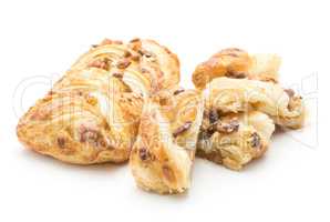 Sweet bread twist isolated on white