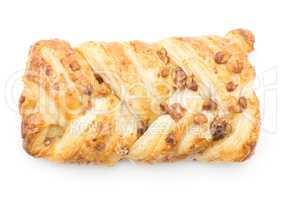 Sweet bread twist isolated on white