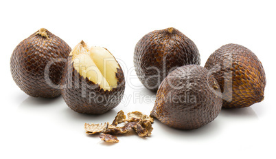 Fresh raw salak isolated on white