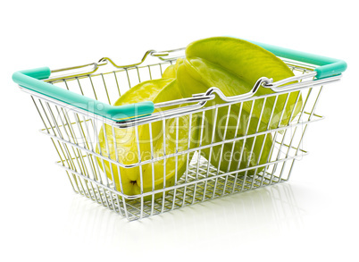 Fresh carambola isolated on white