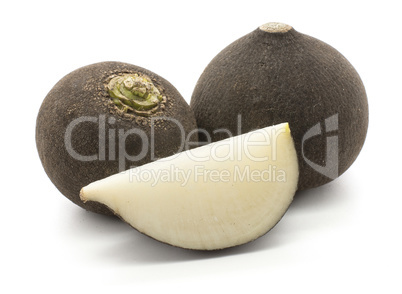 Black radish isolated on white