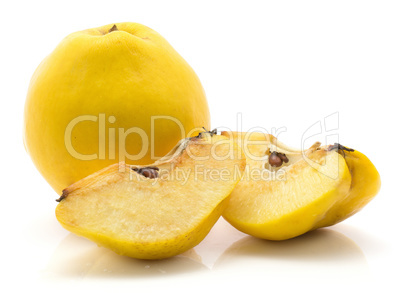 Fresh raw quince isolated on white