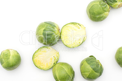 Raw brussels sprout isolated