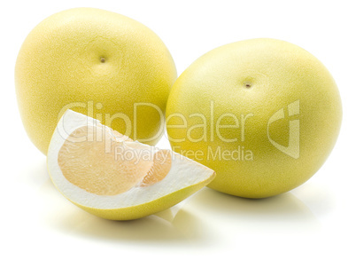 Fresh raw pamelo isolated on white