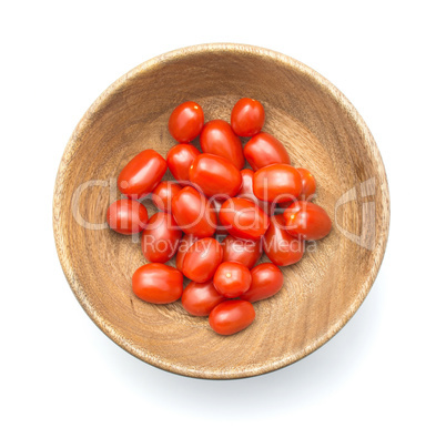 Red cherry tomatoes (bobulienka variety) isolated on white