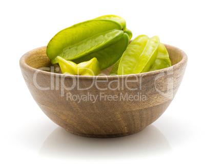 Fresh carambola isolated on white