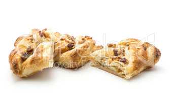 Sweet bread twist isolated on white