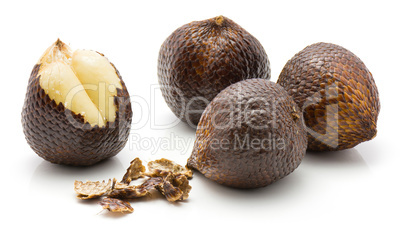 Fresh raw salak isolated on white