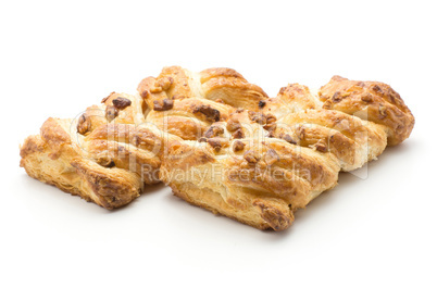 Sweet bread twist isolated on white