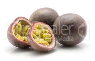 Fresh passion fruit isolated on white