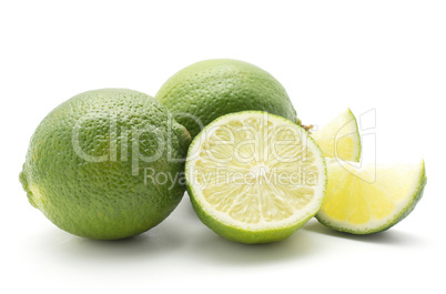 Fresh isolated lime on white