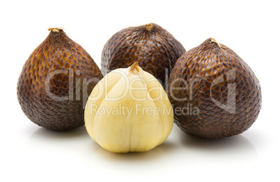 Fresh raw salak isolated on white