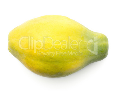 Fresh raw papaya isolated on white