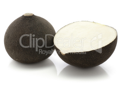 Black radish isolated on white