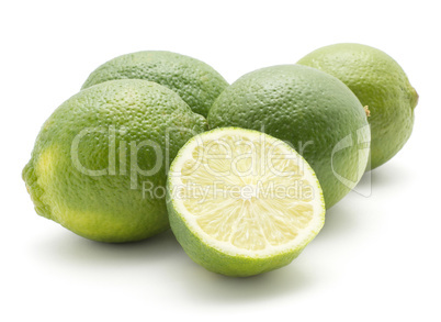 Fresh isolated lime on white