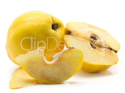 Fresh raw quince isolated on white