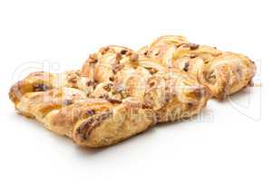 Sweet bread twist isolated on white