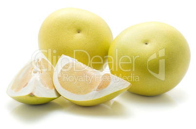 Fresh raw pamelo isolated on white