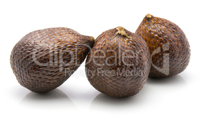 Fresh raw salak isolated on white