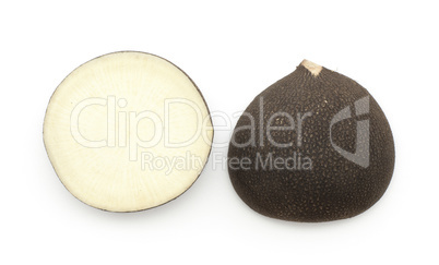 Black radish isolated on white