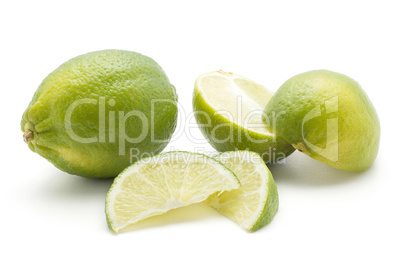 Fresh isolated lime on white