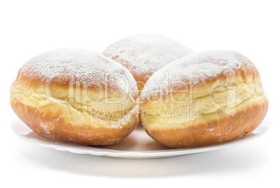 Fresh sufganiyah isolated on white