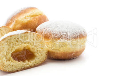 Fresh sufganiyah isolated on white