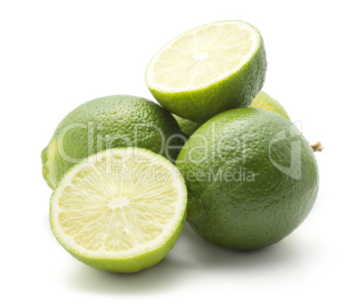 Fresh isolated lime on white