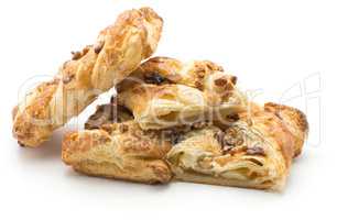 Sweet bread twist isolated on white