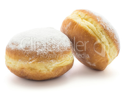 Fresh sufganiyah isolated on white